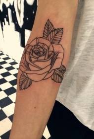 kar egyszerű fekete vonal rózsa tetoválás minta