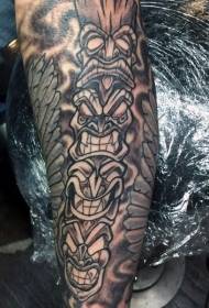 gaya kartun dicét pola tribal totem panangan suku