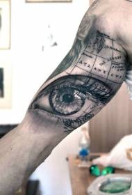 Braccio realistico donna occhio con motivo tatuaggio mappa nautica