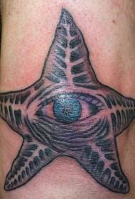 braccio spaventoso stella marina nera con braccio modello tatuaggio occhio blu