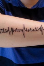 ruoko risingazivikanwe tsamba musanganiswa ECG tattoo pateni