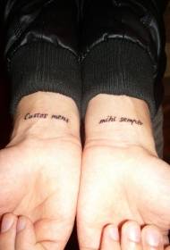 Wrist I Forever Enemy Latin Letter Tattoo Pattern