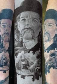 npab lub tsev kawm ntawv thaj chaw tub sab hnub poob cowboy portrait tattoo qauv