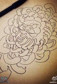 Dharma Chrysanthemum Tattoo Manuskript Bild