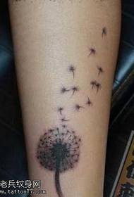 Pola tato dandelion sing populer ing sikil