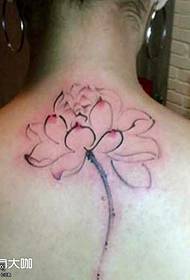 Terug lotus tattoo patroon