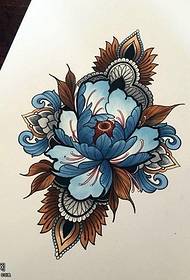 Modello di tatuaggio classico grande peonia manoscritto