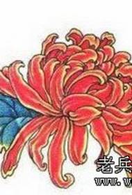 Çiçək döymə nümunəsi - xrizantem döymə naxışı