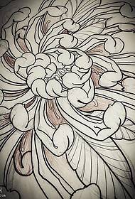 Sketch line chrysanthemum tattoo tattoo