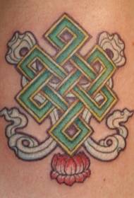 Schulter farbe unendlich knoten lotus tattoo muster