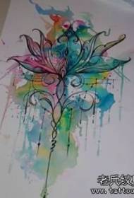 European ug American splash tinta school lotus tattoo nga manuskrito nga sumbanan