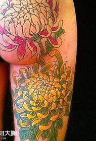 Model de tatuaj de crizantemă pentru picioare