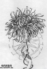 Modello tatuaggio margherita manoscritto