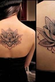 Gadis kembali hitam abu-abu kiat menyengat tips kreatif estetika tato gambar tato lotus