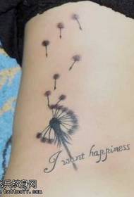 Modello di tatuaggio tarassaco inglese in vita