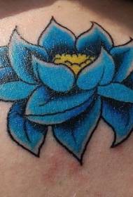 Синій і жовтий візерунок татуювання лотоса