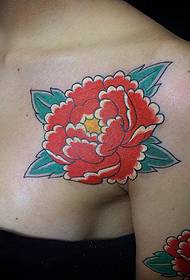 Shoulder chrysanthemum tattoo pattern