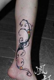 Leg totem vine tattoo pattern