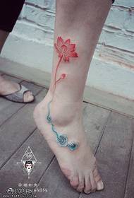 Lotus tatuazh i dyshimtë i reve në kyçin e këmbës