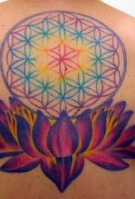Totem mei lotus helder tatueringspatroon