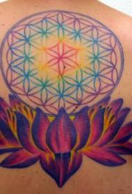 Totem con motivo a tatuaggio luminoso di loto