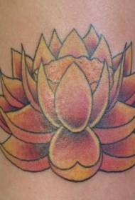 Ručno obojeni sveti žuti lotus uzorak tetovaže