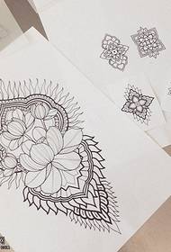 Modello di tatuaggio linea loto manoscritto