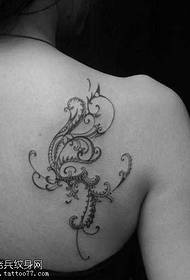 Back vine totem tattoo pattern