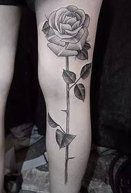 Coleção de tatuagem linda flor cinza preto