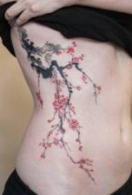 Смут татуировка модел 10 боядисани татуировки сухи клони от сливов цвят татуировка модел