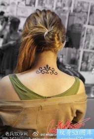 Nice looking totem vine tattoo pattern on the neck