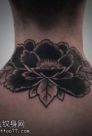 Neck black pattern ng peony tattoo