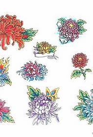 菊のタトゥーパターン：菊のタトゥーパターン画像