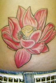 Derék oldalán rózsaszín rózsaszín lótusz tetoválás minta