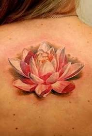 Rugpienk lotus tatoeëringpatroon