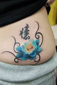 Шема на тетоважа на Lotus: Слика за тетоважа во боја на половината
