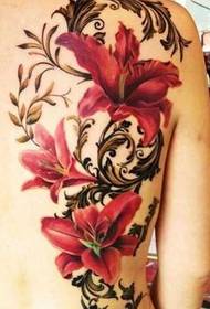 Smukke anden side blomster tatoveringsmønster