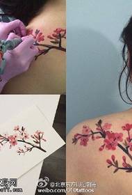 Beautiful plum tattoo pattern