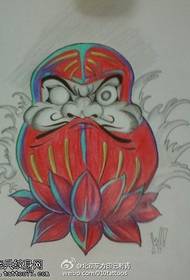 Exquisito patrón de tatuaxe de ovo de Lotus Dharma