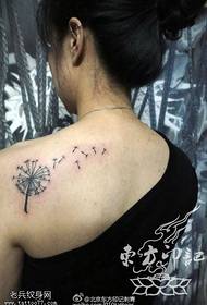 Dandelion tattoo maitiro ane mafudzi akasununguka kubhururuka