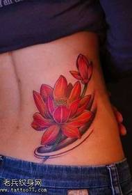 Modello di tatuaggio fiore di loto rosso in vita