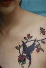 Vine tattoo, nws tau ze rau qhov paj, los ze zog nws yog rau tus pos