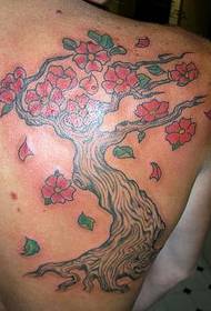 Färg tatuering mönster för körsbärsträd