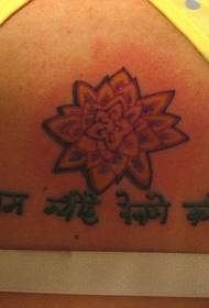 Budhistická postava brucha so vzorom lotosového tetovania