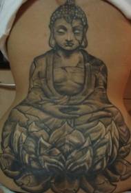 Pás černé šedé kamenné sochy lotosové tetování