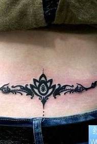 Waist lotus totem tattoo pattern