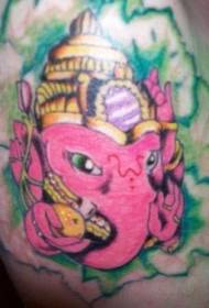 Modello di tatuaggio elefante bellissimo colore spalla