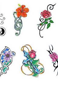 He Tae Whakaahuatanga Floral: Rose Tattoo Whakaahua Whakaahua