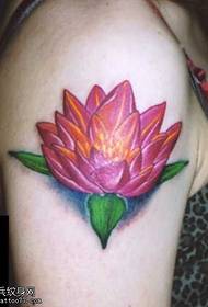Arms e ntle e shebahalang joaloka tattoo ea lotus