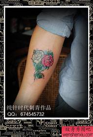 Bellu modellu di tatuatu di rose rosa bella